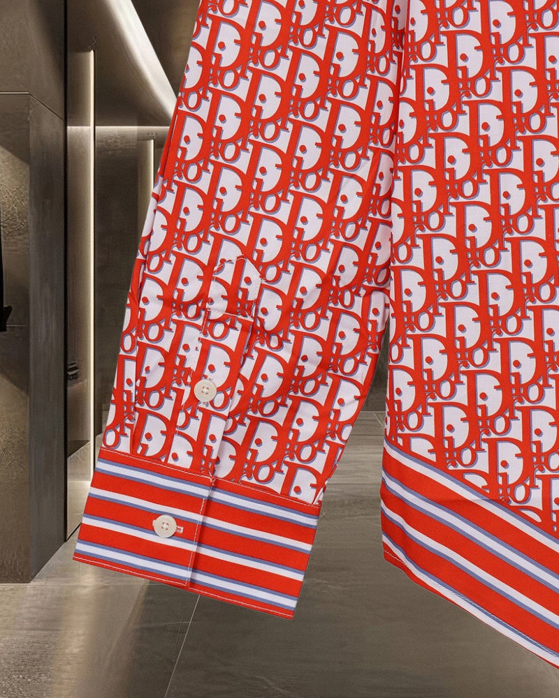 Dior - Chemise à Manches Longues avec Motif Rouge