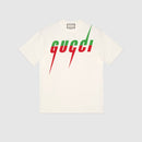 Gucci - T-shirt à imprimé Gucci Blade en coton blanc