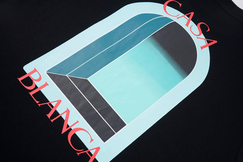 Casablanca - T-shirt Casa L’Arche Nuance de Bleu Noir