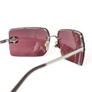 Chanel - Lunettes de soleil Crystal CC Rimless Rose & Rouge