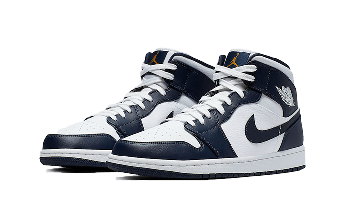Air Jordan® 1 Mid White Metallic Gold Obsidian