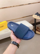 Fendi - Claquettes Fendi Roma Classique Bleu Marine