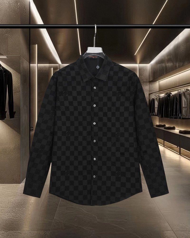 Louis Vuitton - Chemise manches longues motif damier LV Noir