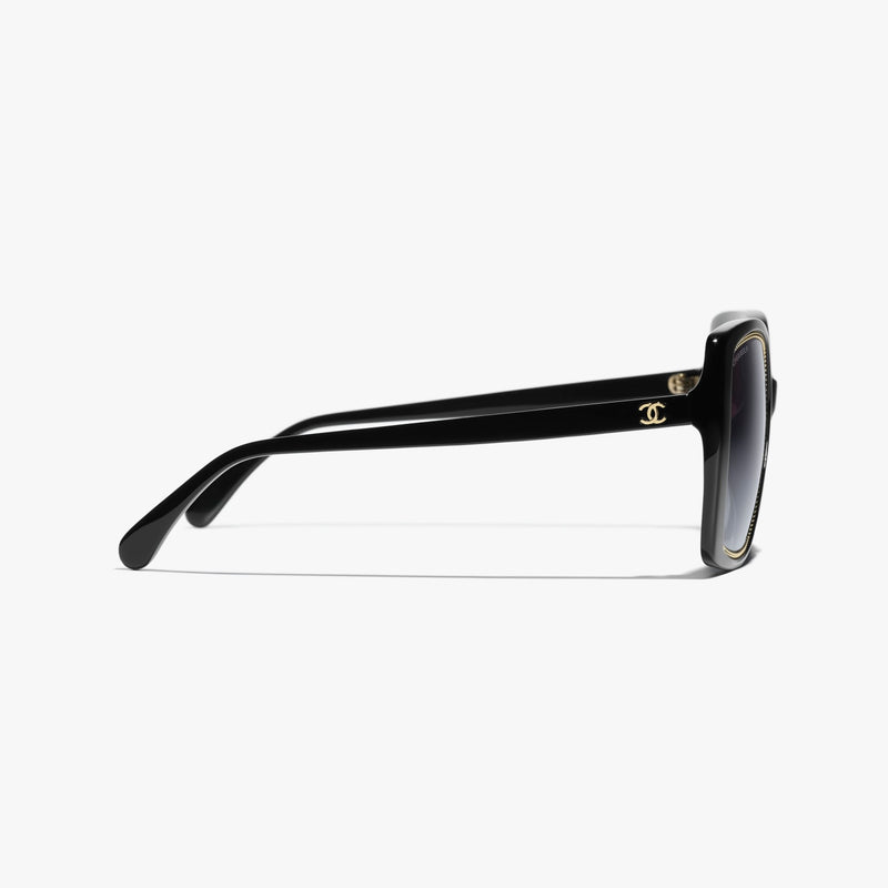 Chanel - Lunettes de soleil carrée Noir Verres Gris