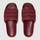 Gucci - Mules en Toile GG Matelassée Rouge Gucci Rossa Ancora