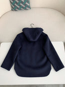 Dior - Veste zip à capuche en laine monogramme Jacquard Bleu Marine F