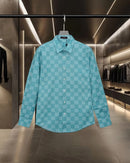 Louis Vuitton - Chemise manches longues motif damier LV Turquoise