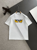 Fendi - T-shirt avec logo Fendi en blanc et jaune, avec motif de points - Blanc