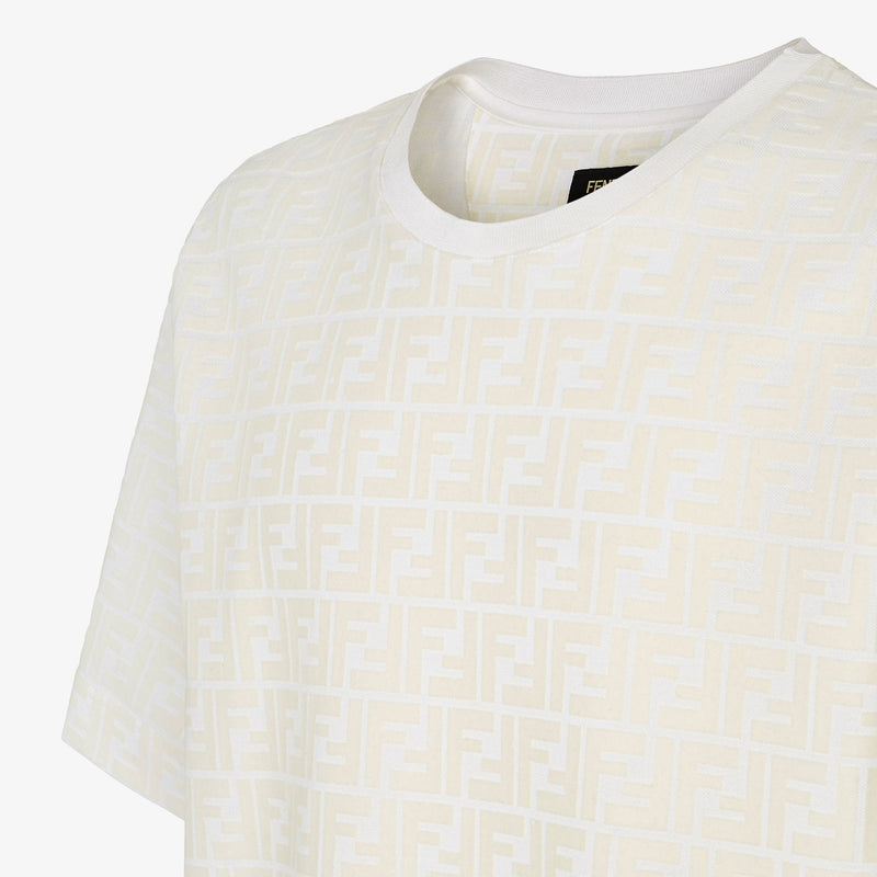 Fendi - T-shirt en piqué FF Blanc