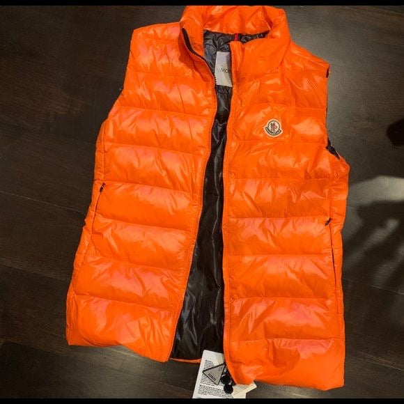 Moncler - Doudoune sans manche avec logo Orange