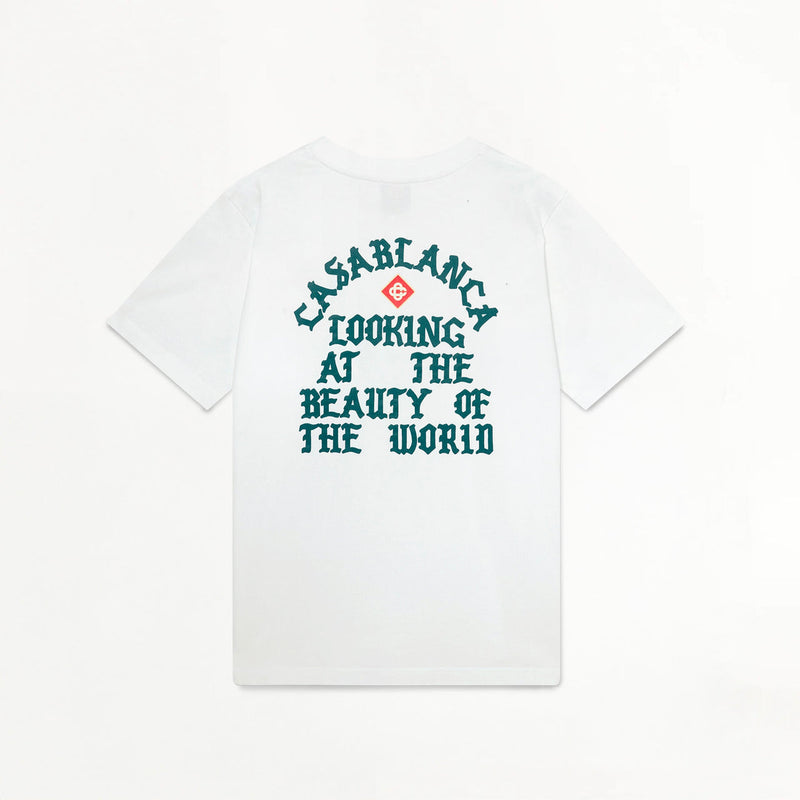 Casablanca - T-shirt Beauty of The World Blanc/Vert