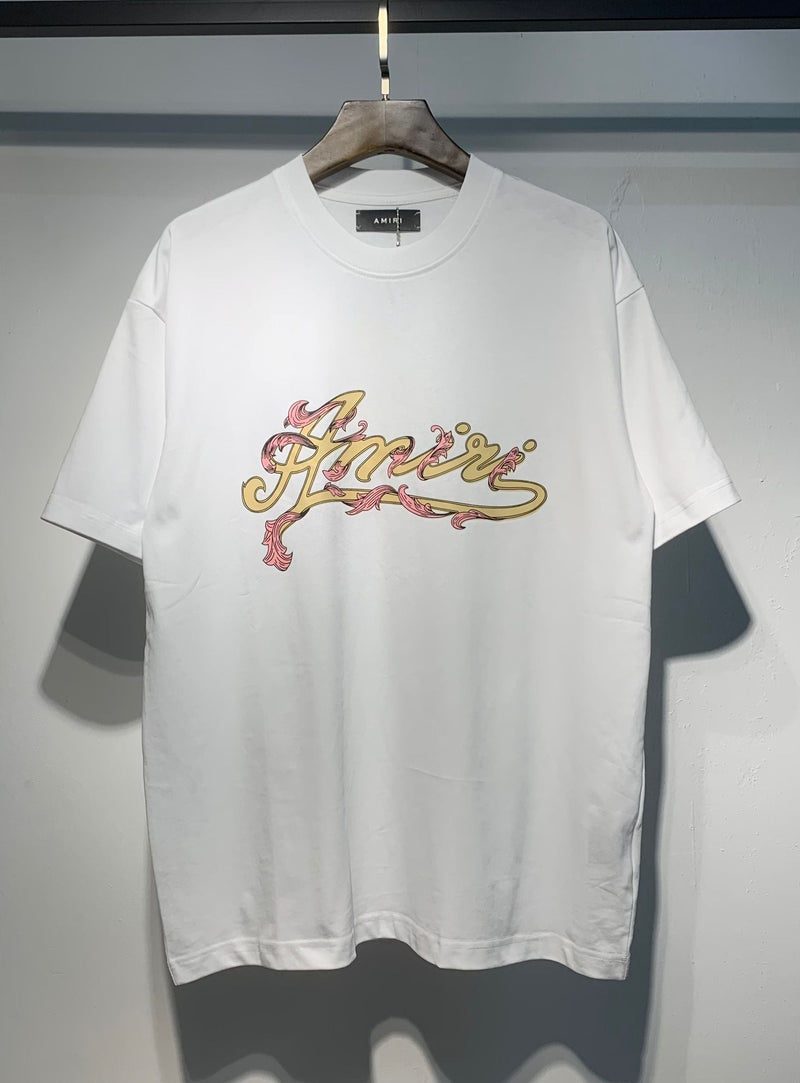 Amiri - T-shirt en coton écriture signature Blanc