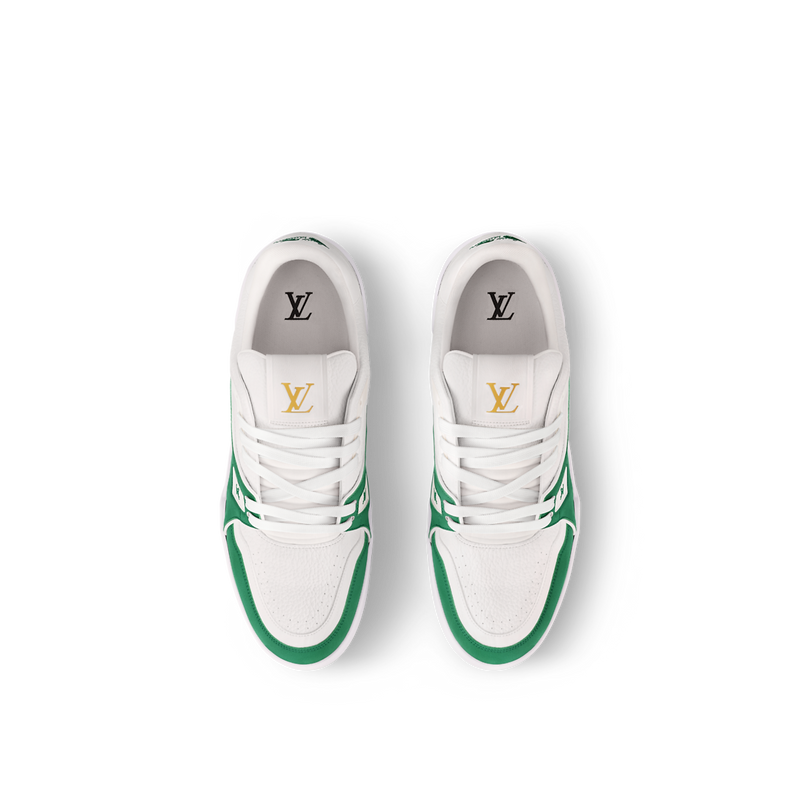 Sneaker LV Trainer Blanc Vert Doré
