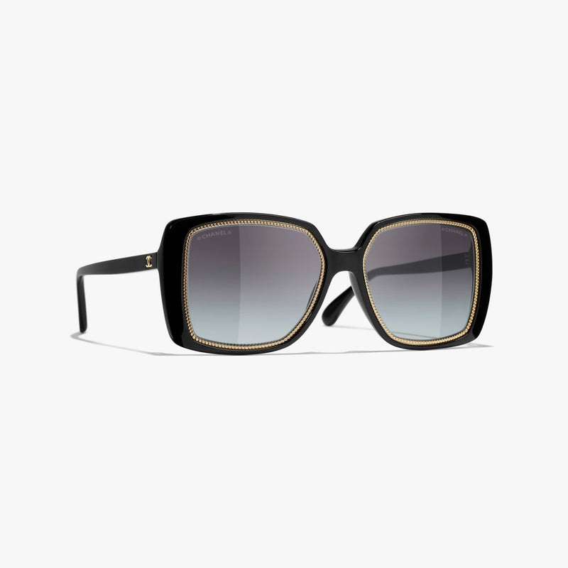 Chanel - Lunettes de soleil carrée Noir Verres Gris