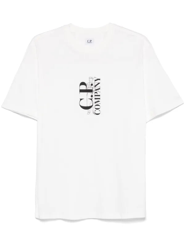 C.P Company - T-shirt à logo imprimé Blanc