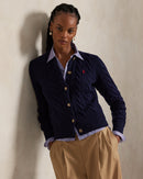 Ralph Lauren - Cardigan torsadé en laine et cachemire Marine chasseur