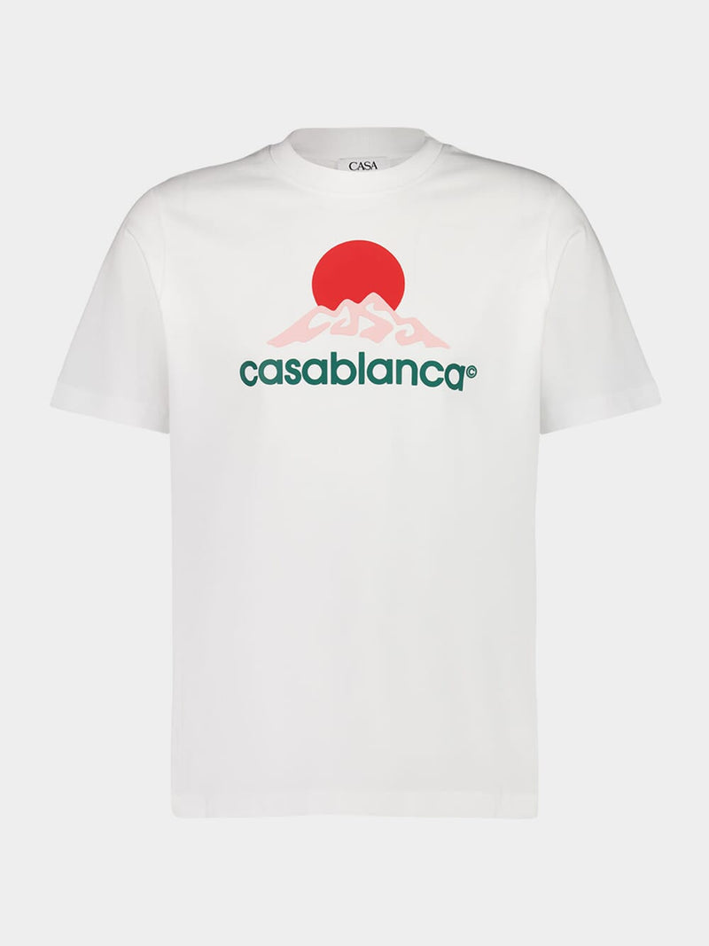 Casablanca - T-shirt Logo Montagne Blanc