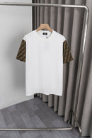 Fendi - T-shirt avec manches en motif monogramme FF - Blanc et beige