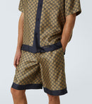 GUCCI - ENSEMBLE GG SHORT + CHEMISE imprimé en soie