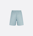 Dior - Short Dior Oblique Jacquard de soie et coton Bleu