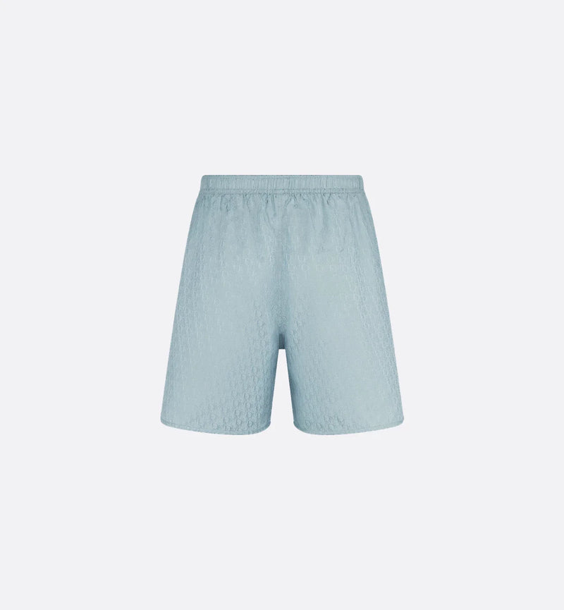 Dior - Short Dior Oblique Jacquard de soie et coton Bleu