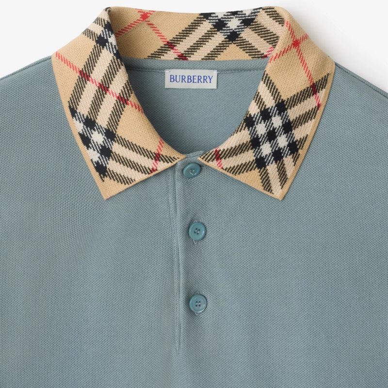 Burberry - Polo à col Check en coton Gale