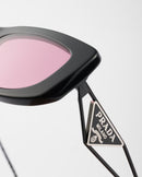 Prada - Lunettes De Soleil avec logo triangulaire Verres Fraise