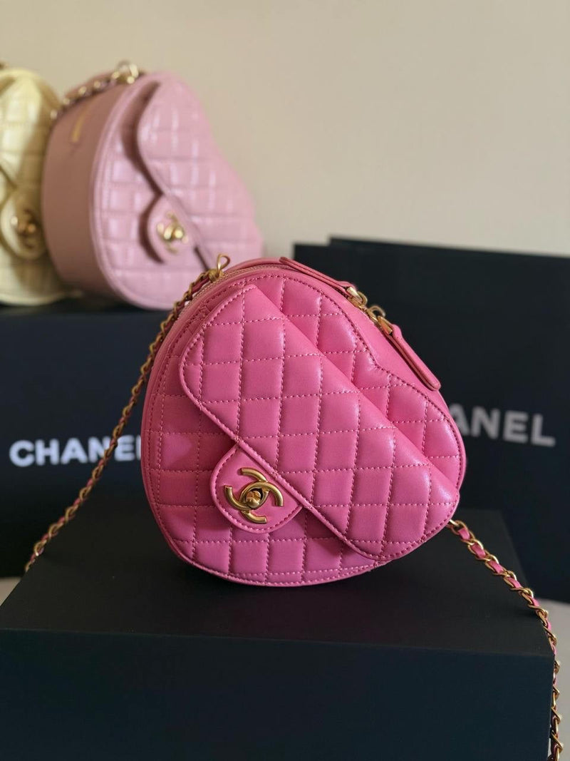 Chanel - Sac à bandoulière 19cm Rose/ Rose Clair/Blanc/Noir/Jaune