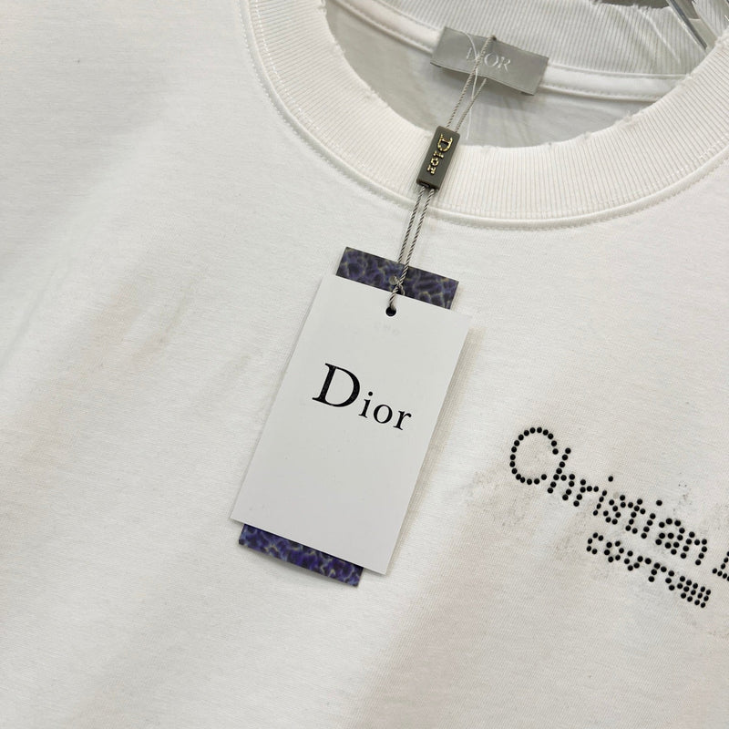 Dior - T-shirt en coton Dior Signature Blanc