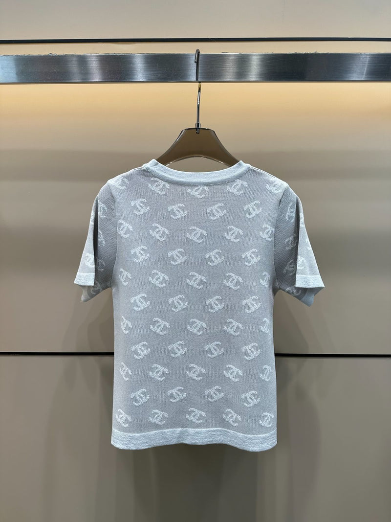 Chanel - T-shirt en coton monogramme Blanc