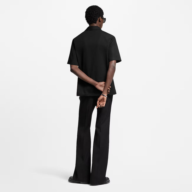 Louis Vuitton - Chemise manches courtes brodée en coton Noir