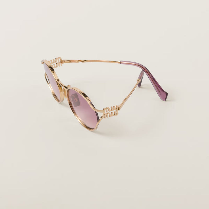 Miu Miu - Lunettes de soleil Logo Verres Ombrés Rose Bégonia