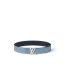 Louis Vuitton - Ceinture LV Dimension Monogram Héritage 40 mm réversible Bleu