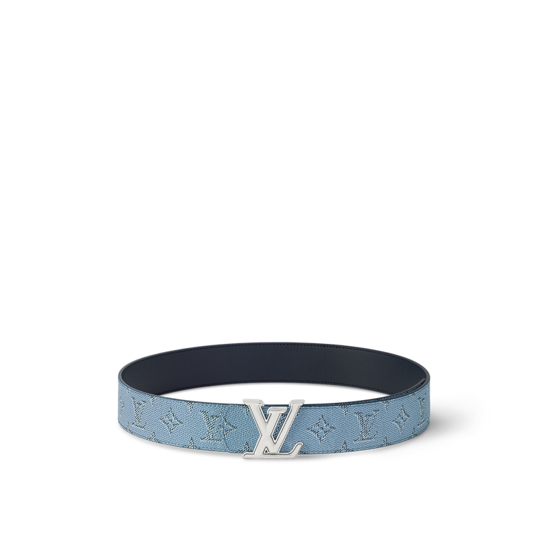 Louis Vuitton - Ceinture LV Dimension Monogram Héritage 40 mm réversible Bleu