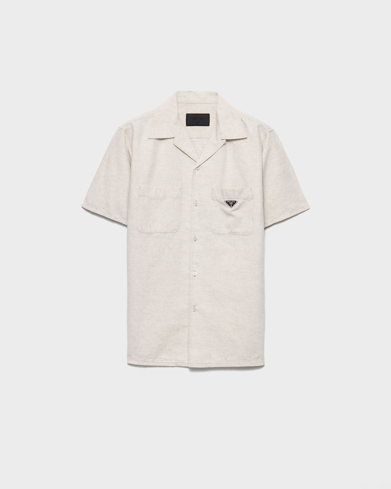 Prada - Chemise à manches courtes en chambray Naturel