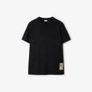 Burberry - T-shirt en coton avec étiquette Noir
