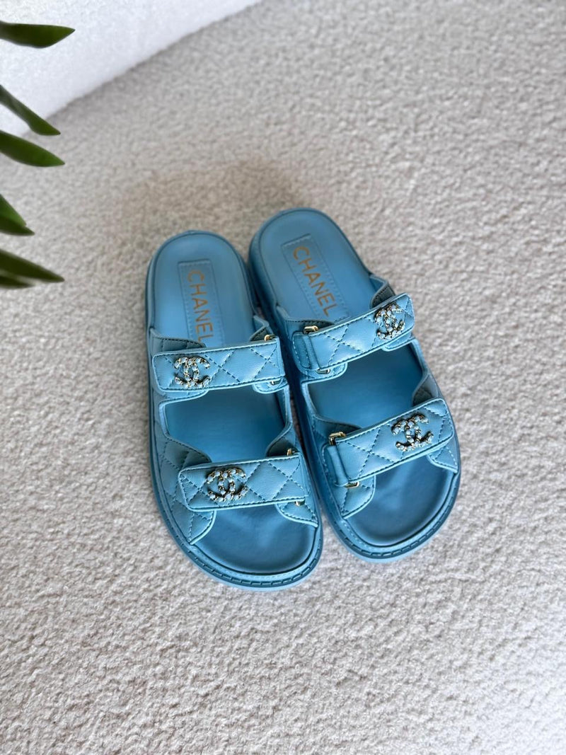 Chanel - Sandales Dad Noir/Bleu/Blanc/Beige/Bleu Marine