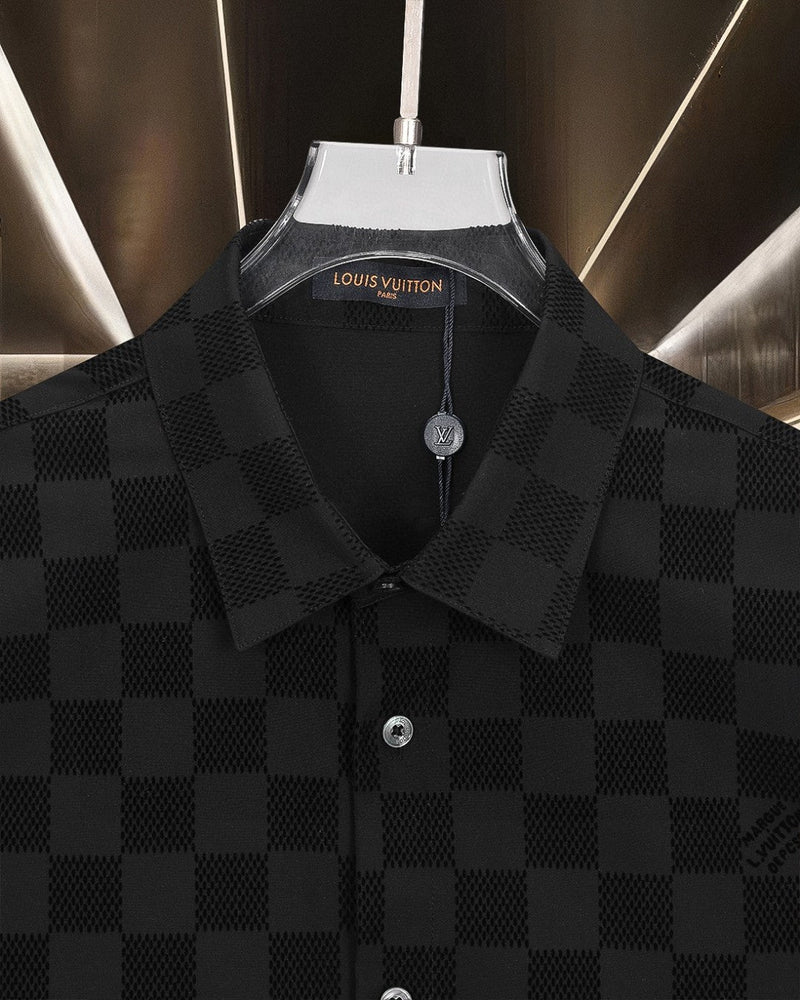 Louis Vuitton - Chemise manches longues motif damier LV Noir
