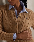 Ralph Lauren - Cardigan torsadé en laine et cachemire Mélange camel Collection