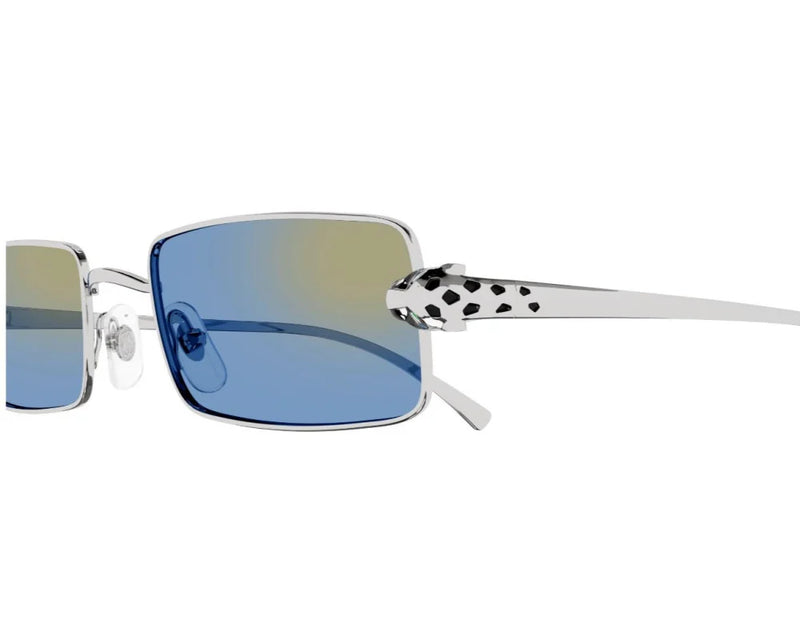 Cartier - Lunettes solaires Panthère Monture Argent Verres Bleu