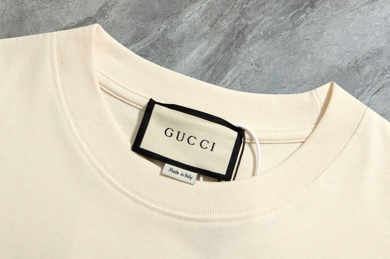 Gucci - T-shirt Gucci Logo Coloré Crème