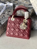 Lady dior burgandy taille moyenne