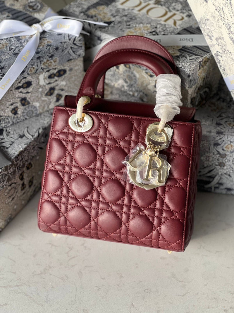 Lady dior burgandy taille moyenne
