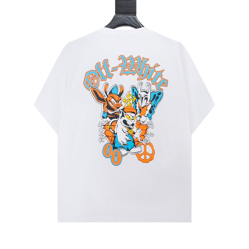 OFF-WHITE - T-shirt Off-White x Cartoon Characters à motif avant et graphique emblématique au dos Blanc