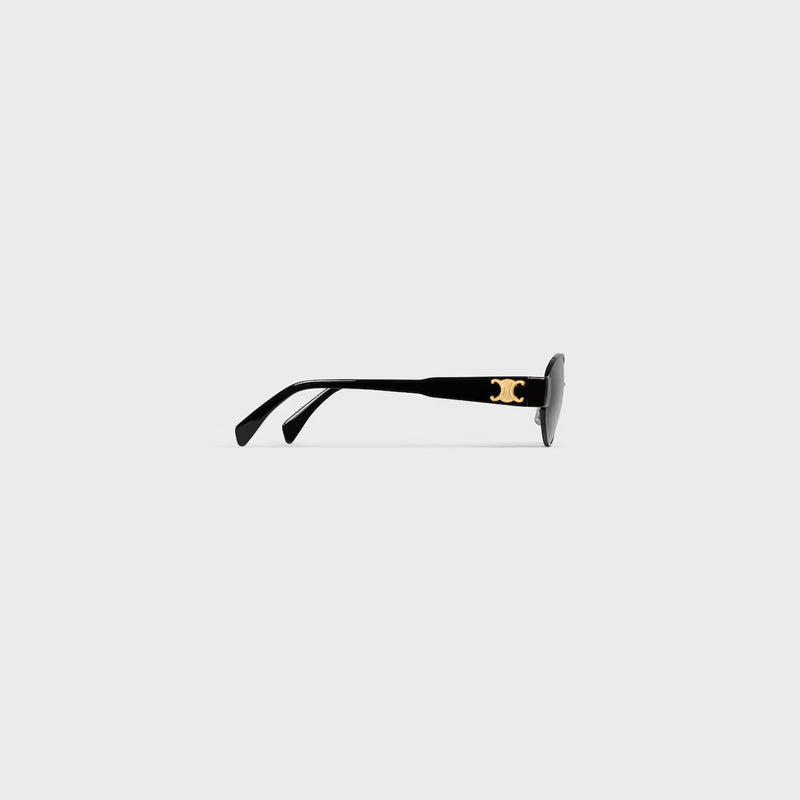 Celine - Lunettes De Soleil Triomphe métal 01 Black / Smoke