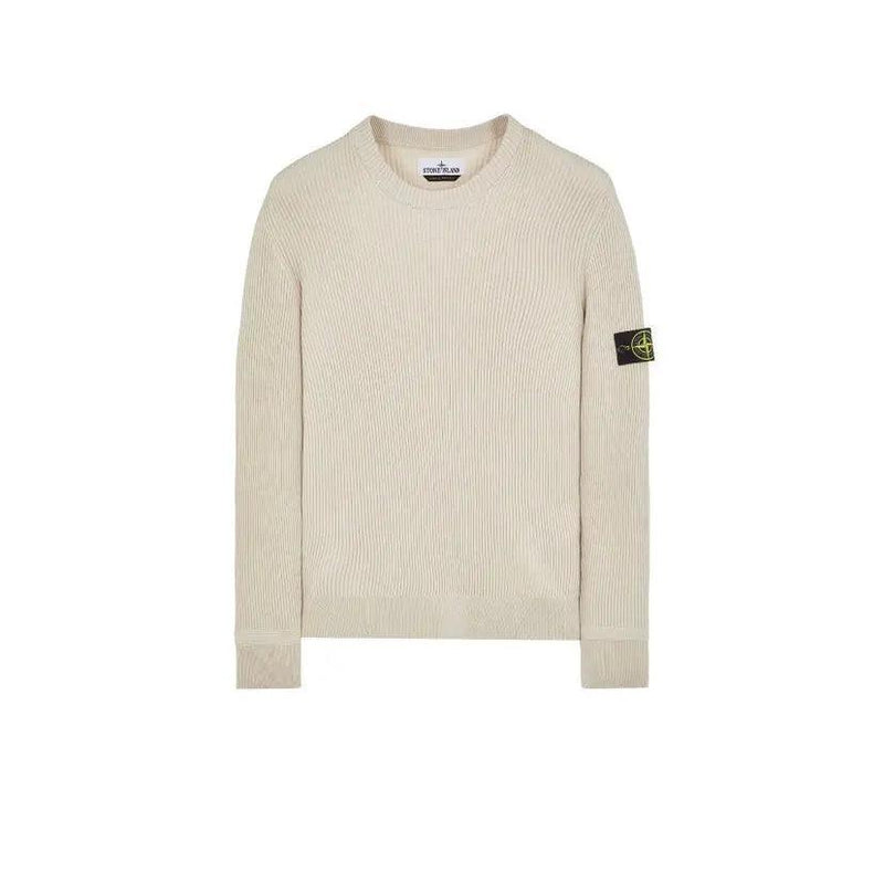 Stone Island - Pull en laine tissé beige