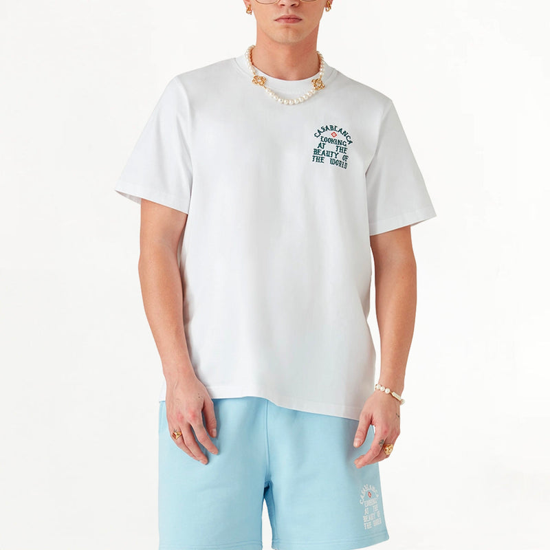 Casablanca - T-shirt Beauty of The World Blanc/Vert