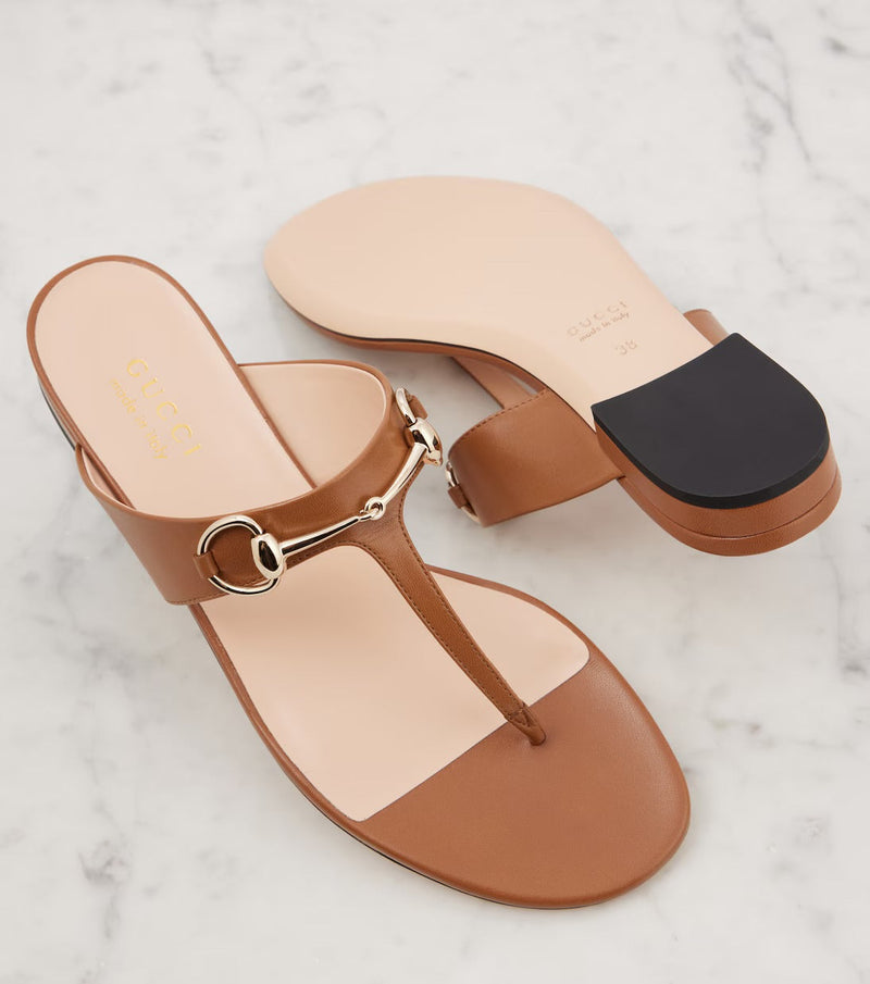 Gucci - Tongs Lady Horsebit en cuir