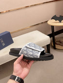 Dior - Sandale en Toile monogramme Dior Bleu Clair/Blanc