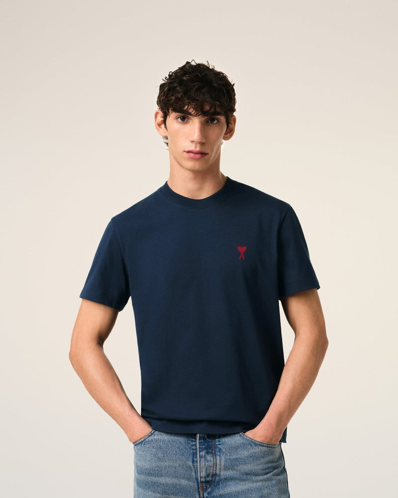 Ami - T-shirt Patch Ami De Cœur en coton Bleu Marine